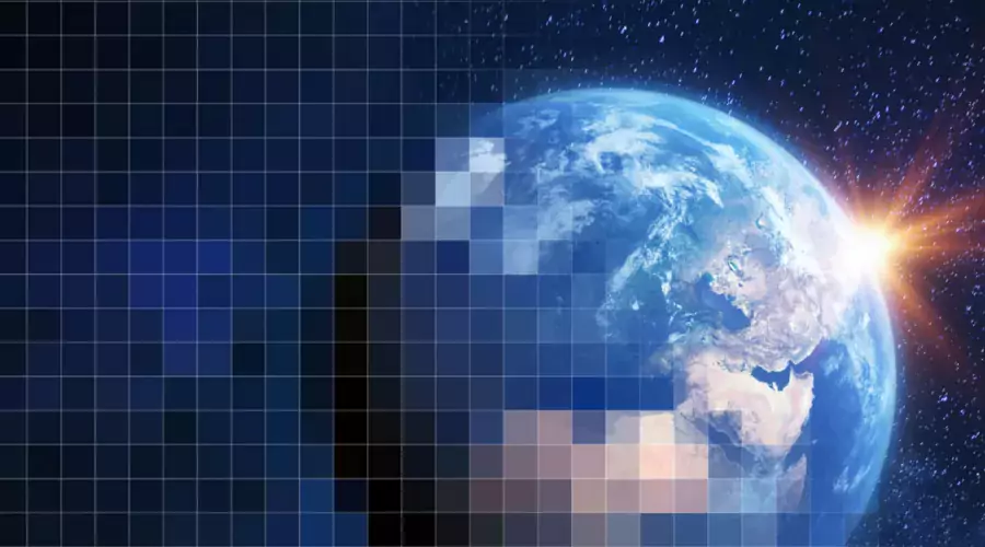 Weltkugel - Pixel